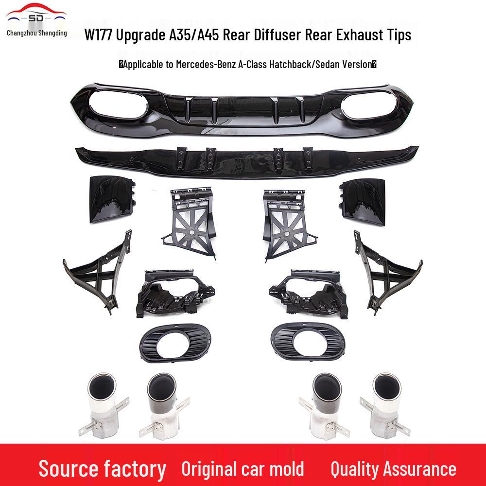 Upgraded A35/A45 Rear Diffuser & Tailpipe for 2019+ Mercedes-Benz A-Class W177 Cars