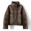 Strength stacking, light luxury inside and outside Lyocell wool white goose down stand-up collar down jacket winter new women's clothing
