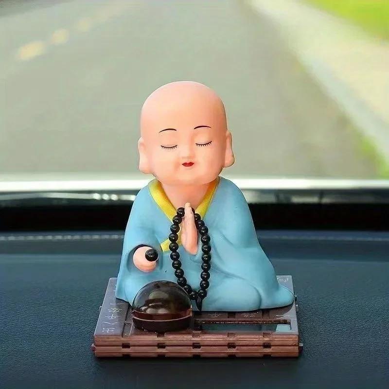 1pc Solar Powered Little Monk Car Accessories, Car Shaking Little Monk Car Interior Accessories, Toy Accessories