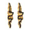 2pcs Punk Black Enamel Stainless Steel Pendant Necklace Charms Base Gold Plated Earrings Material DIY Bracelets Jewelry Findings