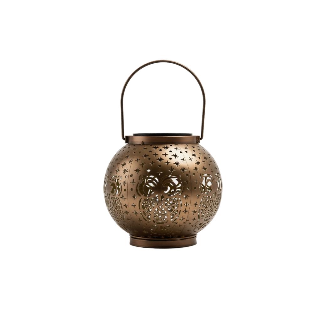 Solar Powered Owl Lantern Outdoor Decorative Garden Light Metal Hanging Lantern with Handle for Patio Yard Porch