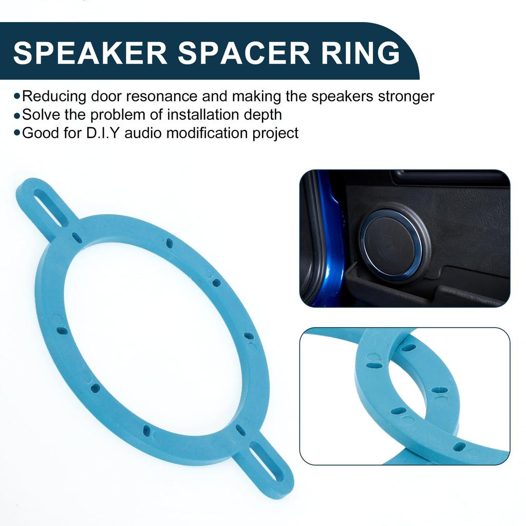 TUCKBOLD Auto Boot Wohnmobil Lautsprecher Distanzring Mitteltöner Lautsprecher Distanzadapter Wasserdicht Blau 2 Stück ABS