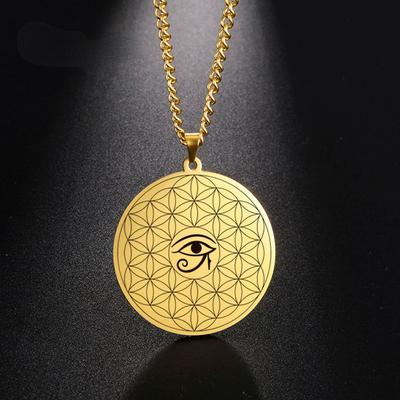 Flower of Life Eye of Horus Vintage Pendants Necklace Men Women Talisman Jewelry Accessories
