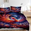 3pcs Anime Phoenix Comforter Set with One Quilt Cover and Two Pillowcases (No Core) - Festival Gift, Polyester Fabric, Home Decor for Bedroom and Gues