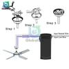 Kit Universal Telecomandă pentru Lampă Ventilator de Tavan AC 110-240V Comutator cu Control prin Temporizare Viteză Reglată Transmițător Receptor