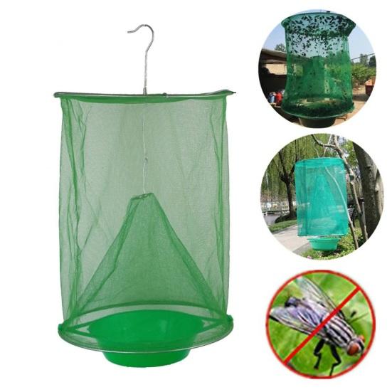 Hanging Fly Trap Indoor Outdoor Garden Farm Barn Ranch Foldable Fly Catcher Bag Heavy Duty Weather-proof Reusable