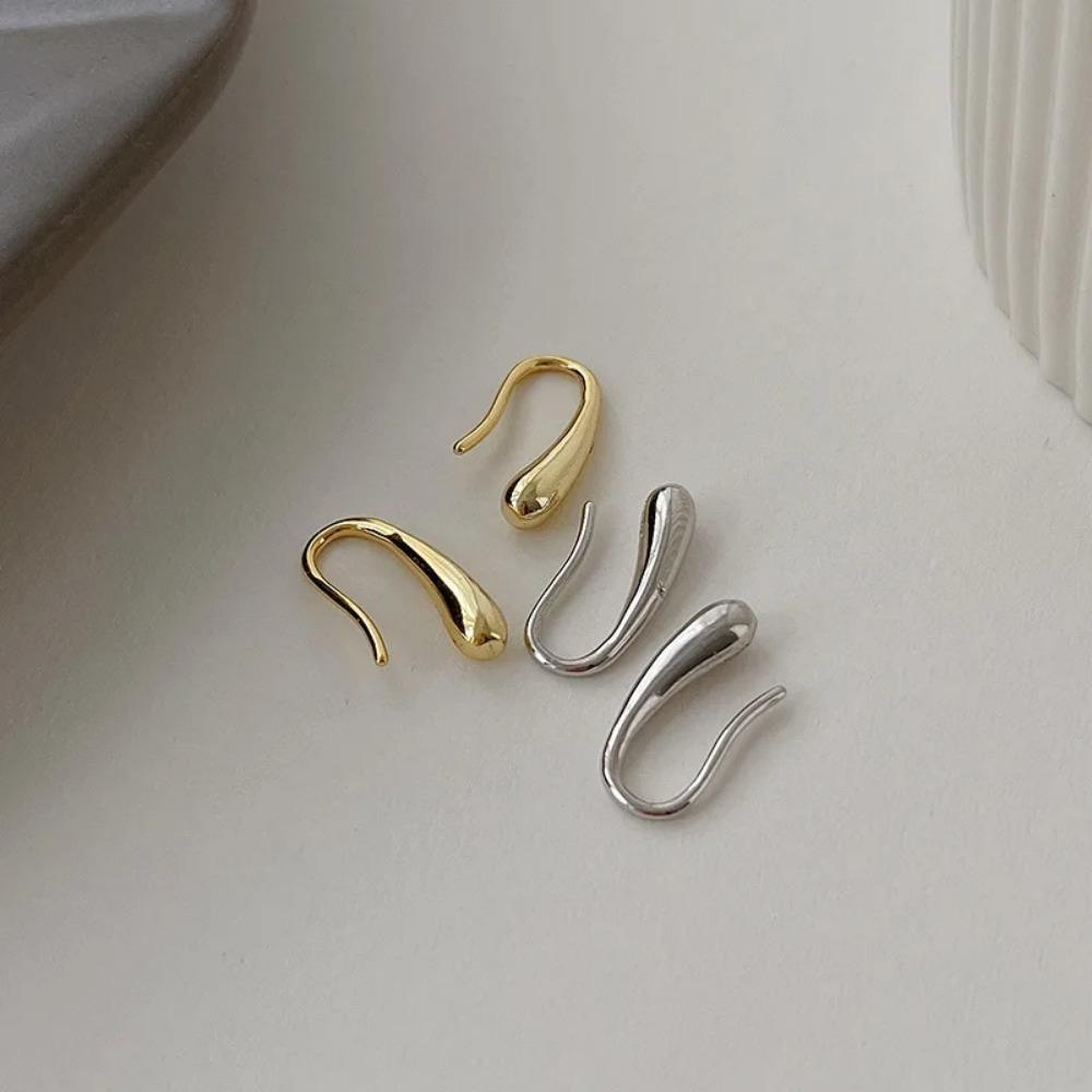 Silver Water Drop Shape Earrings for Women Simple Temperament Ins Retro Jewelry Party Birthday Gifts