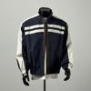 Mens Casual Oversized Workwear Jacket With Stand Collar Colorblock Design Windproof Water-Resistant
