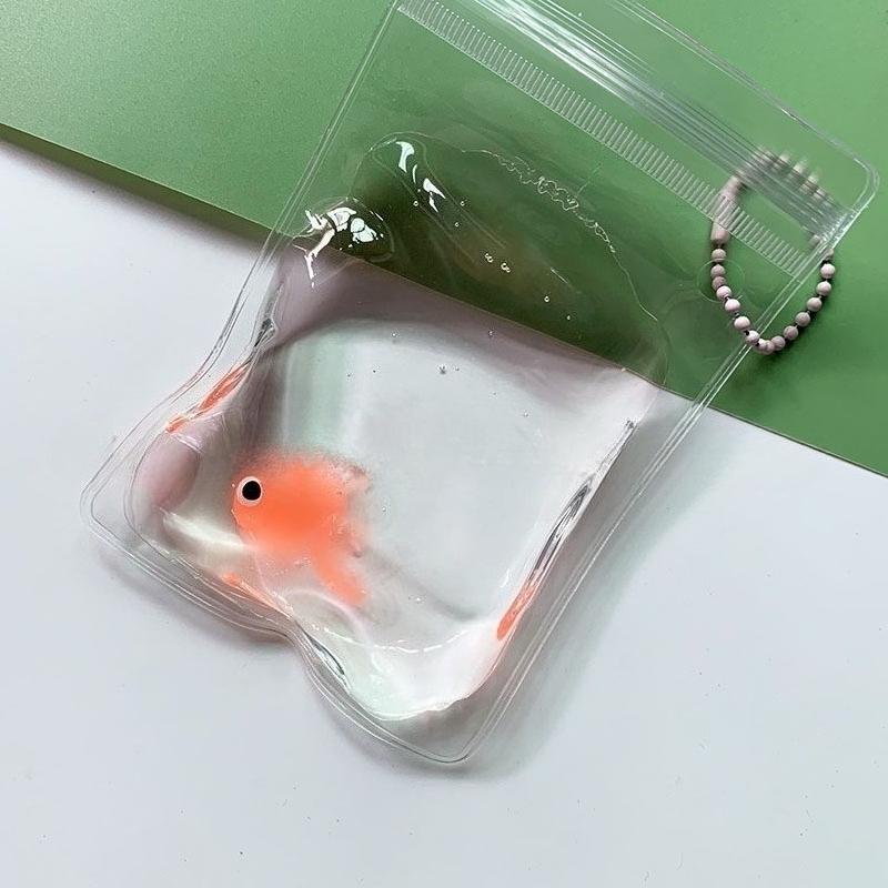 Transparent Goldfish Squeeze Toy Soft Cute Animal Fidgets Toy for Kids Adults Decompression Slow Rebound Toy for Child Best Gift