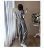 Women's Summer Casual Two-Piece Set: Stylish Korean Short Sleeve Top & Wide Leg Pants