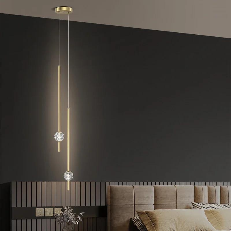 Candelabru nordic pentru noptieră dormitor simplu modern lumină acasă lux living decor perete fundal TV lampă led cristal creativă