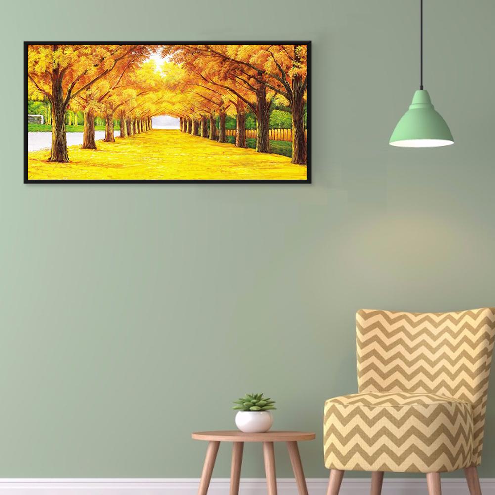 Maple Leaf Road In Autumn 5D DIY Diamond Painting Kits Full Square Drill Decor