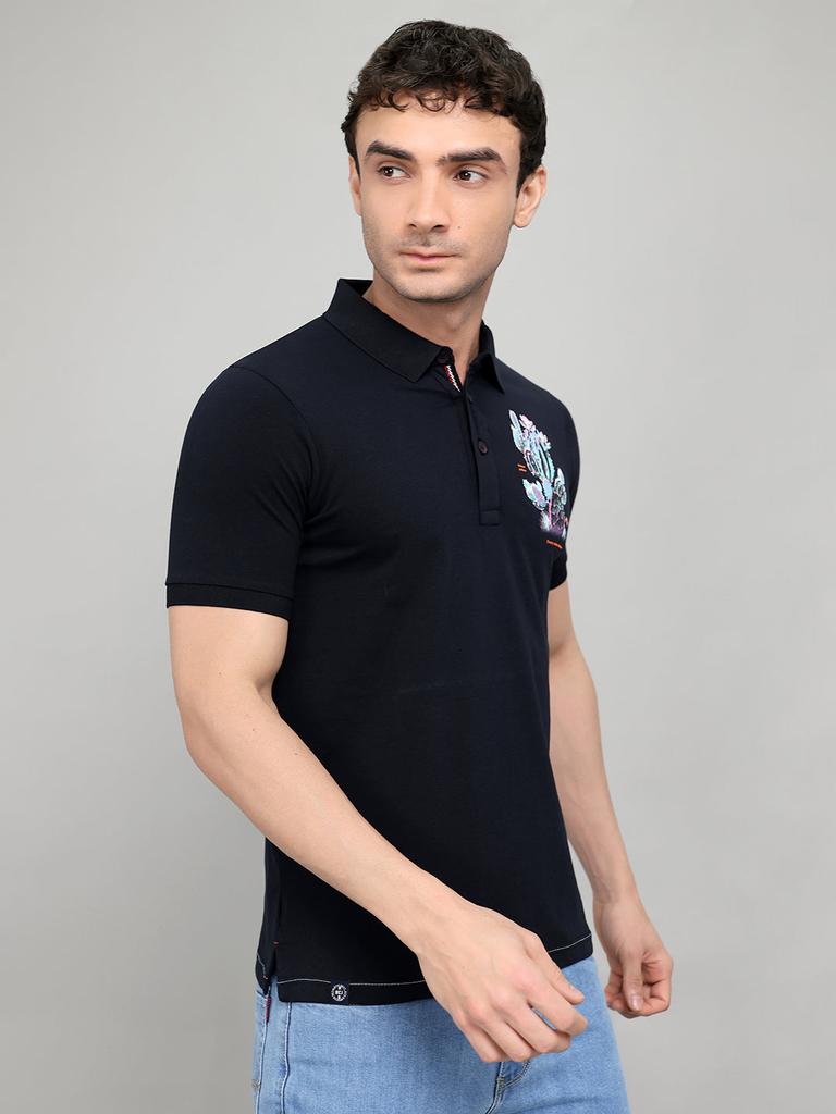 Monte Carlo Men Regular Fit Navy Blue Tshirt
