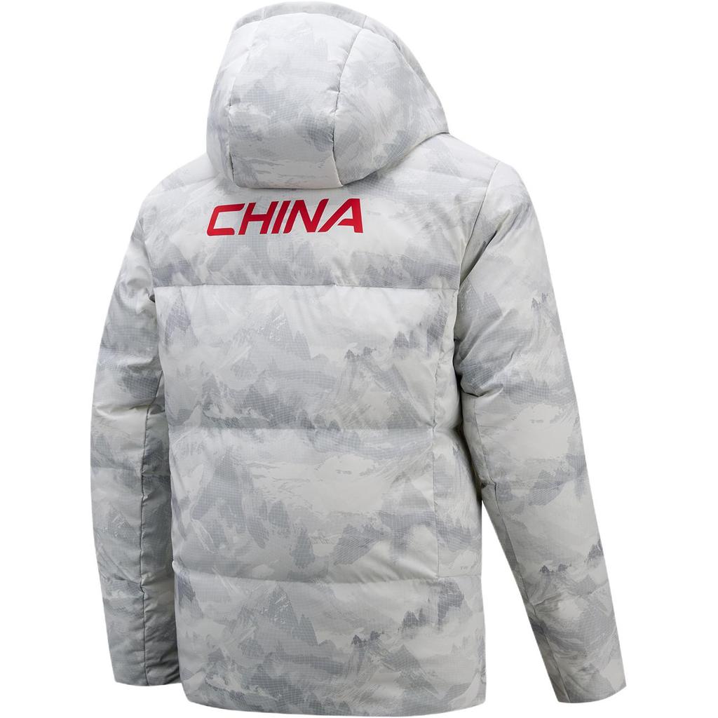 Anta Giacca Imbottita con Cappuccio e Zip Stampa Integrale Versatile Comoda Uomo Capospalla 152547943N-1