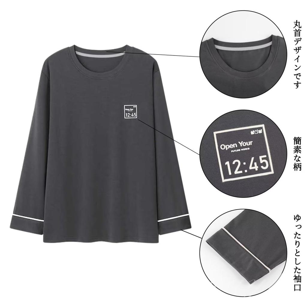 HEWEAYTA Long Sleeve Pajamas for and Fall Plus Size Loungewear Comfortable and Gentle On the Skin Dark Size Men's Spring, Summer, - Set, Lightweight,