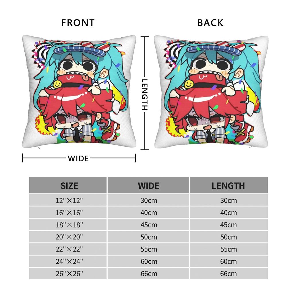 Chibi Mesmerizer Kasane Teto Square Pillowcases Sofa Kawaii Cushion Case Virtual Singer Home Decoration Pillowcase 40*40
