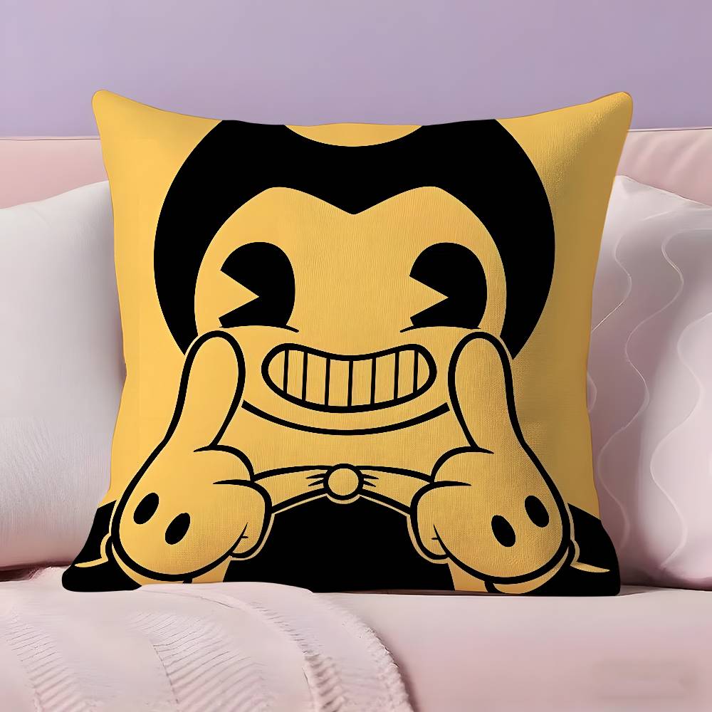 Anime Bendy And Theink Machine Pillow Case Ultra Soft Skin Friendly Fabric Cloud Like Comfort & Concealed Zipper