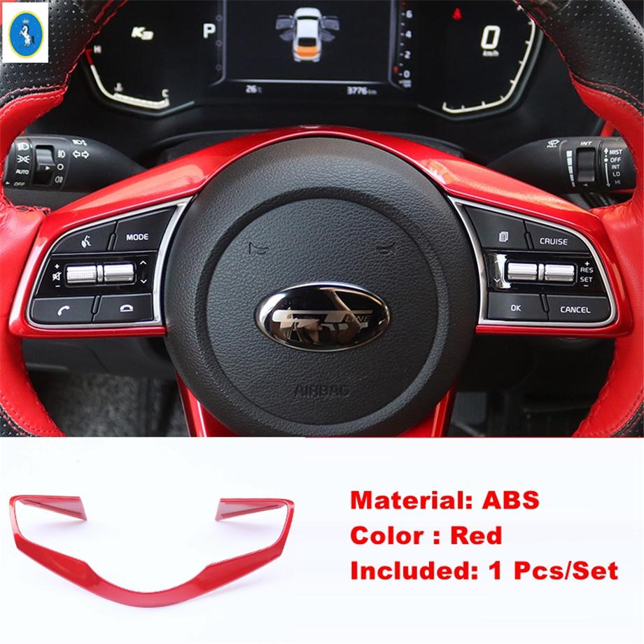 Red Car Gear Shift Head Knob Steering Wheel Decor Frame ABS Accessories Cover Trim For Kia Cerato Forte K3 / Seltos  - Steering Wheel