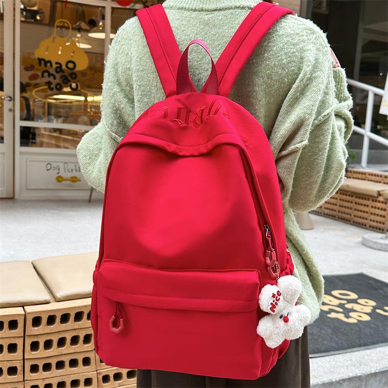 Plecak studencki w jednolitym kolorze dla kobiet o dużej pojemności