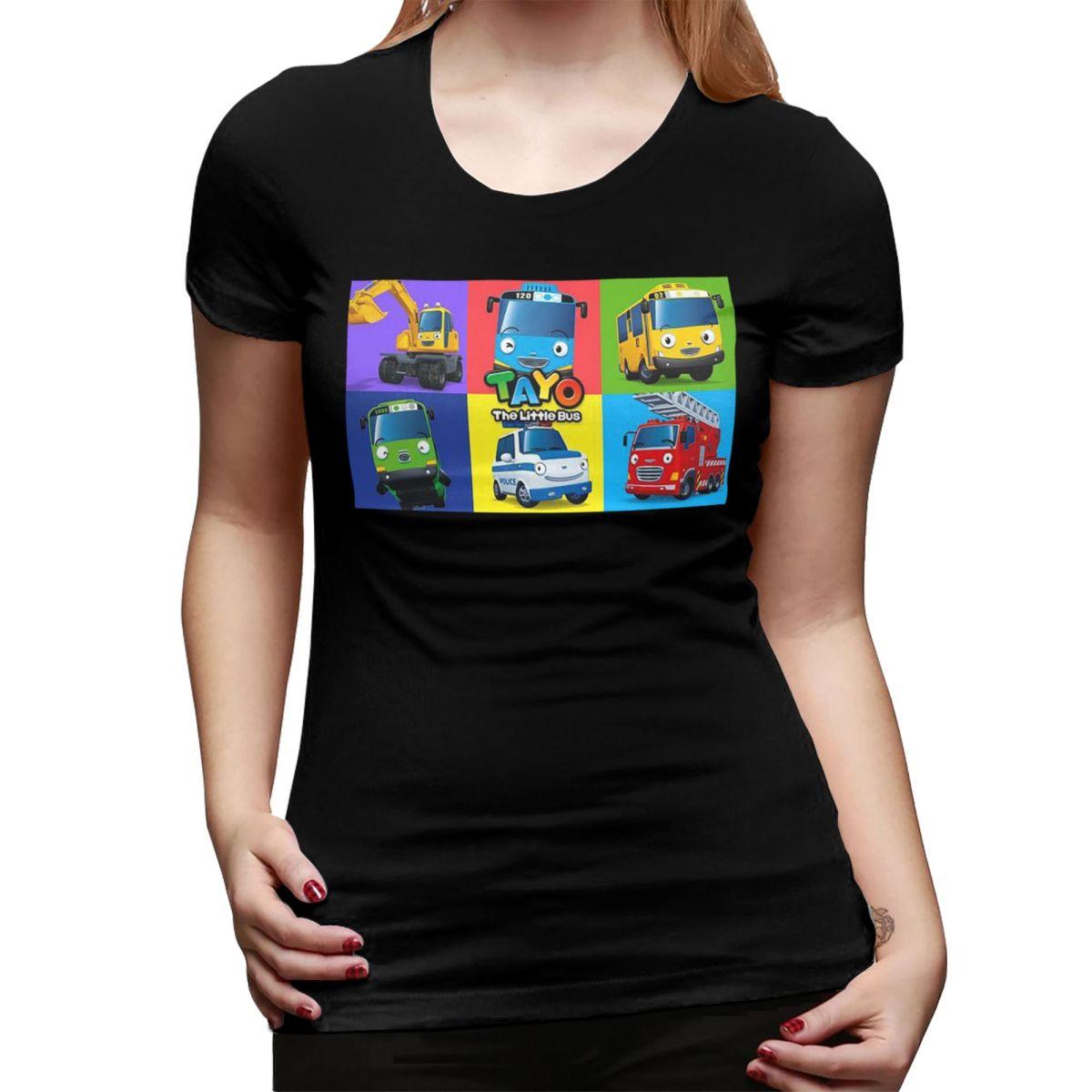 

Tayo The Little Bus Cartoon TShirt for Women Round Neck Streetwear T Shirts Womens Tees Short Summer Clothes Tops 4XL