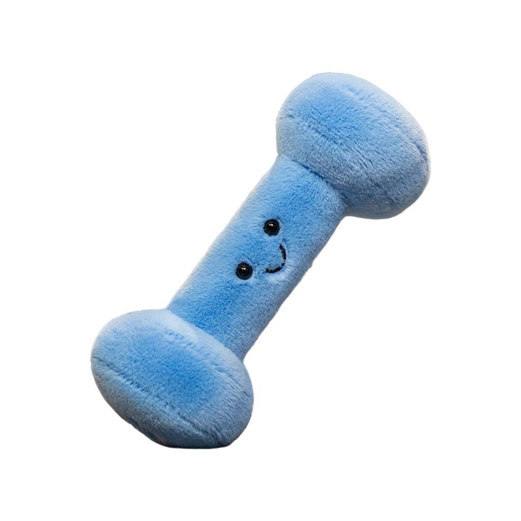 Soft Plush Dumbbell Shape Throw Pillow Toy For Newborns Infant Sensory Development Safe Gift Mystic Blue