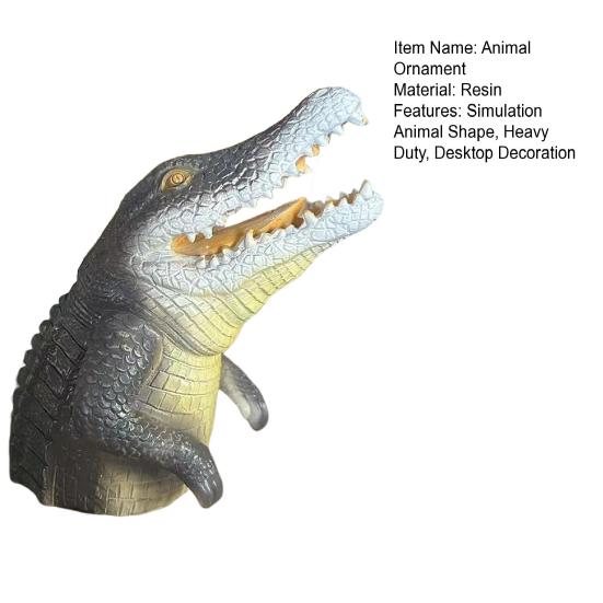 Simulation Half Shark Garden Statue Realistic Crocodile Resin Figurine Animal Sculpture Indoor Outdoor Home Office Desktop Decoration Ornament