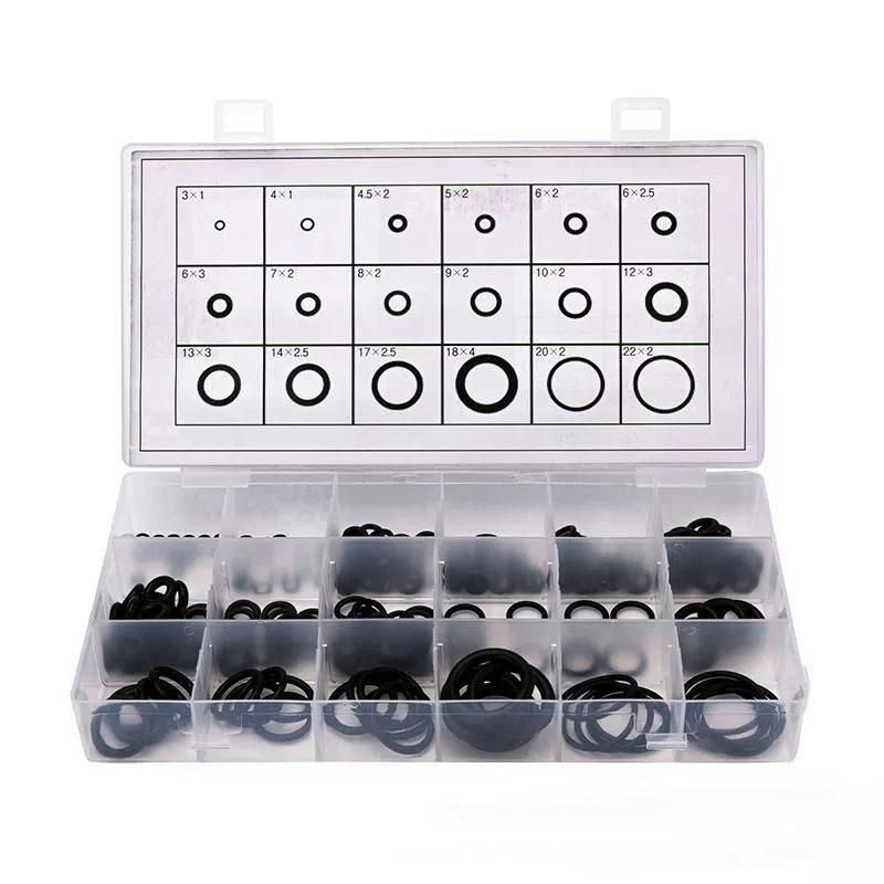225pcs O-Ring Kit Nitrile Rubber Seals for Car Engines Air Condition Faucet Plumbing Water Fitting Seal Leak Repair Parts