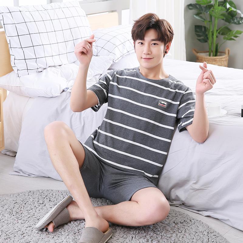 Summer Men's Pajamas Knit Pajamas Set Pajamas Big Boys Pajamas Family Clothing