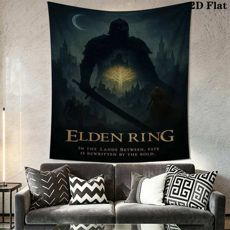 Elden Ring Land Wall Hanging Printed Fabric Blanket Decorative Tapestries for Bedroom Living Room Home Decor