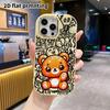 Phone Case: 2D flat design suitable for iPhone 18 17 16 15 14 13 Pro protective case, couple style, glitter little bear, Christmas and Halloween gifts