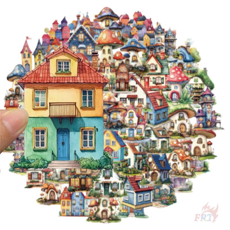 50Pcs/Set Retro Forest Cabin Series 01. Fairy Tale House PET Stickers Waterproof DIY Fashion Doodle Decals Stickers