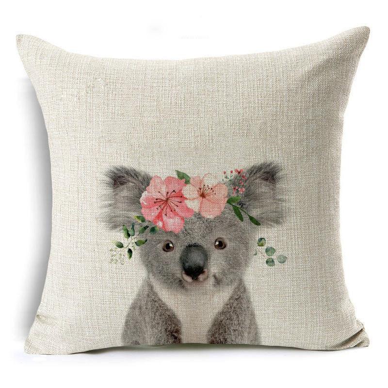 New Cute Little Animal Linen Pillowcase Home Sofa Pillowcase