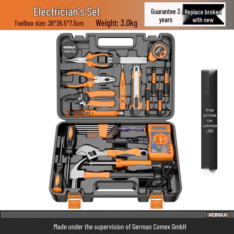 Multifunctional Household Toolbox Set: Complete Electrician & Car Repair Kit.