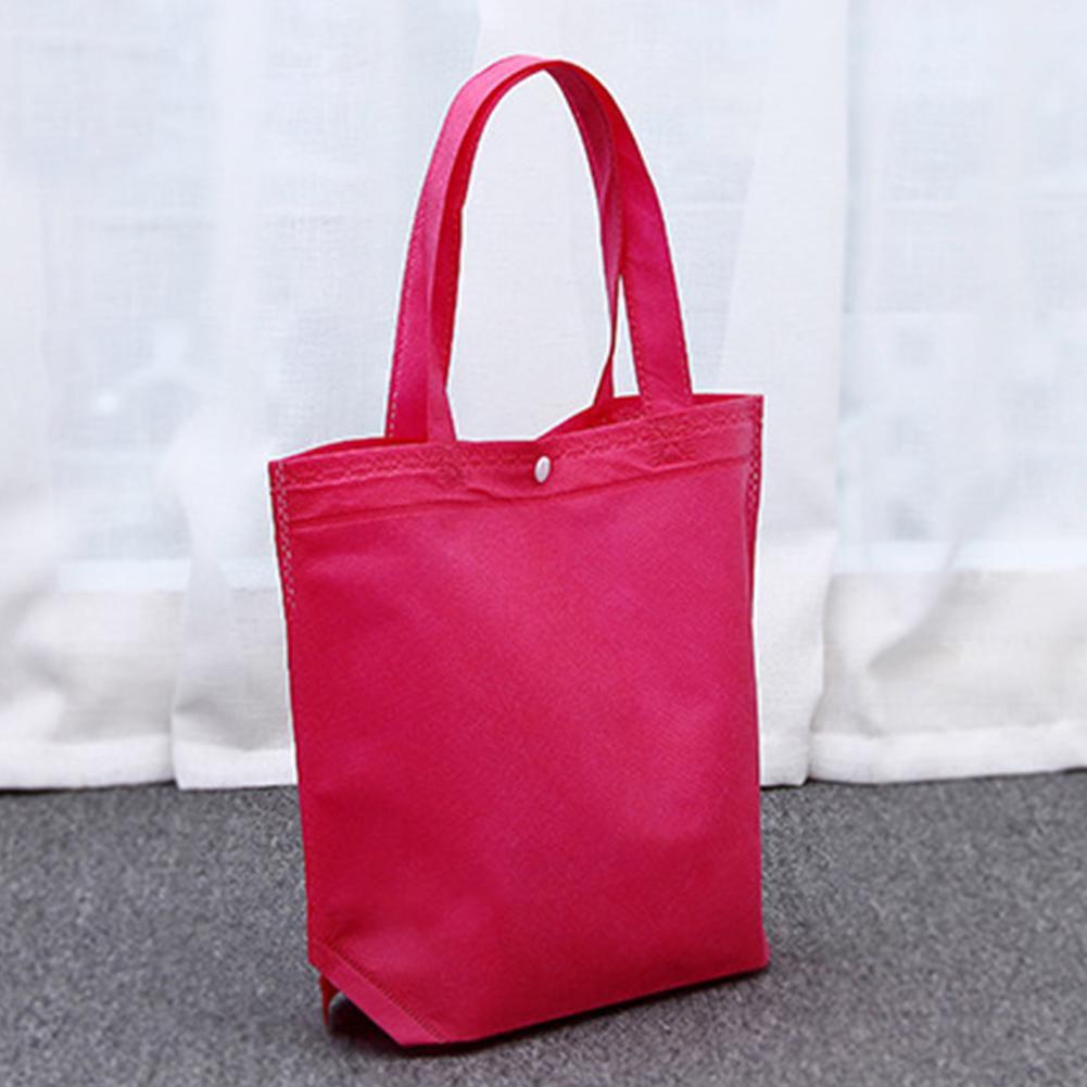 Timeless Design Foldable Button Shopping Bag Reusable Tote Pouch For Women
