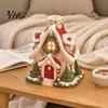 Seasonal Office Desk Accessories Christmas Snow House Incense Burner, Backflow Holder, Village Decor Festive Xmas Desktop Figurine for Living