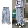 Cross Ribbon Jeans Herren Baggy Denim Hosen Y2K Gothic Streetwear Koreanische Kleidung Männliche Hosen