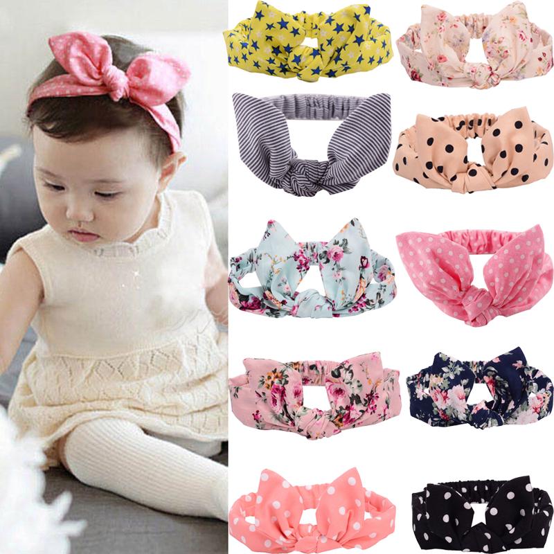 

Baby Printed Rabbit Ear Headband Прекрасный Бант Повязка для волос Аксессуары для волос