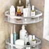 Triangular Shower Corner Shelf Free Punching Bathroom Glass Shelf Bathroom Storage Rack  Toilet
