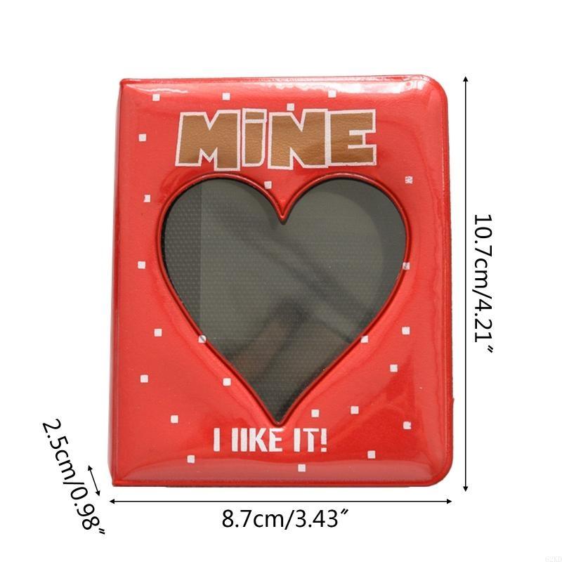 62KD 3 Inch 36 Pockets Photo Album Cartoon Hollow Heart Picture Storage Mini Scrapbooking for Case