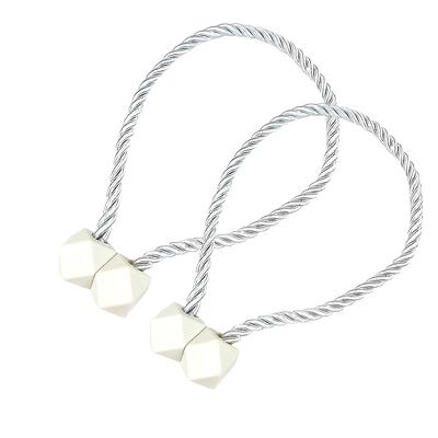 2 Stück Magnetische Vorhanghalter mit Hochleistungs-Polyesterseil & Bohrfreiem Design, Starker Magnetischer Halt, für Moderne Heimdeko, Fensterdeko