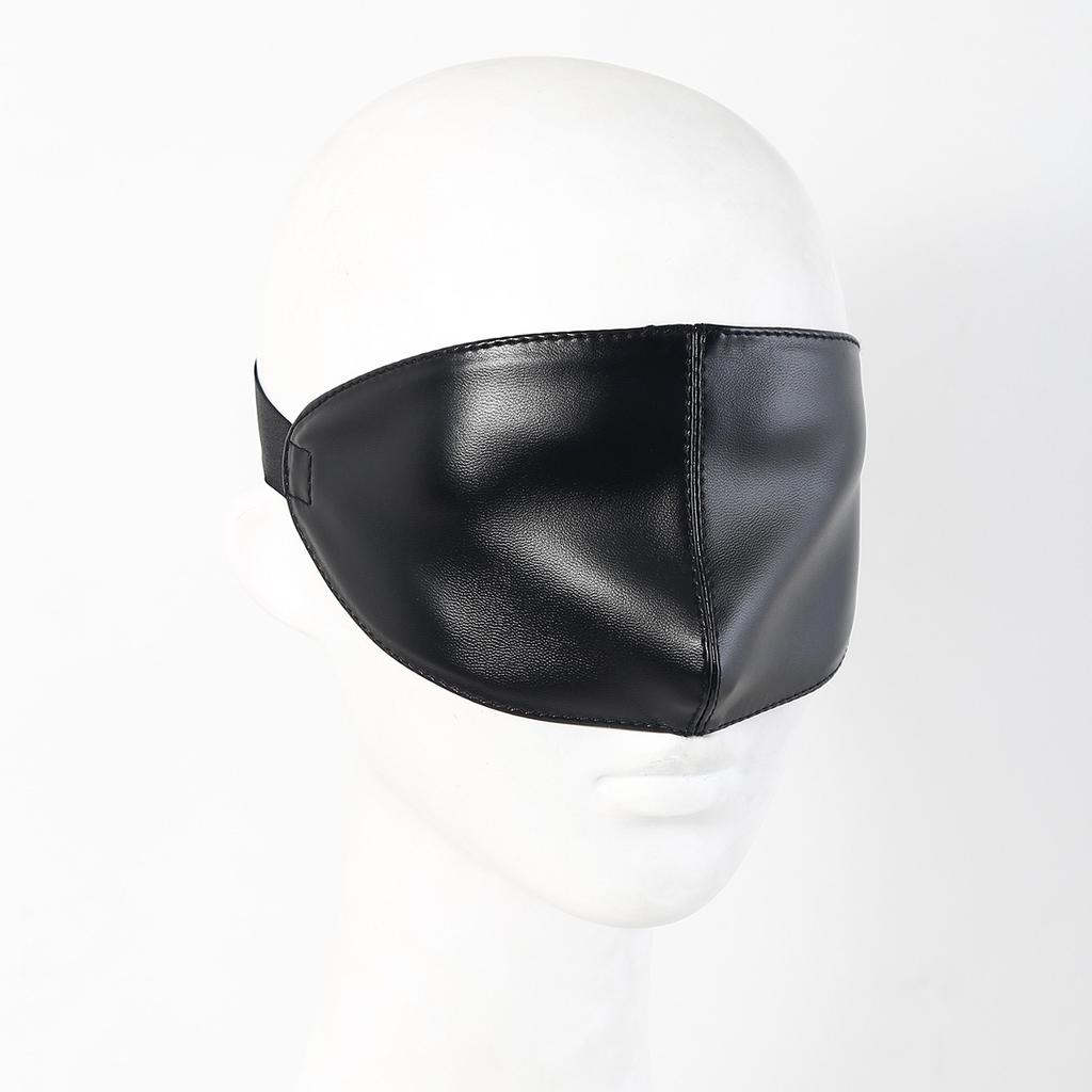 PU Leather Blindfold Eye Mask for BDSM Bondage Slave Sensory Deprivation Adult Sex Toys for Women Men Couples Role Play Games
