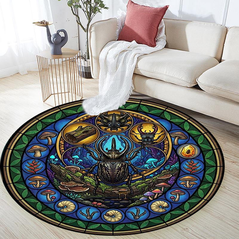 Bee Honey Glass Round Area Rug Under Office Chairs Bedroom Living Room Home Decor