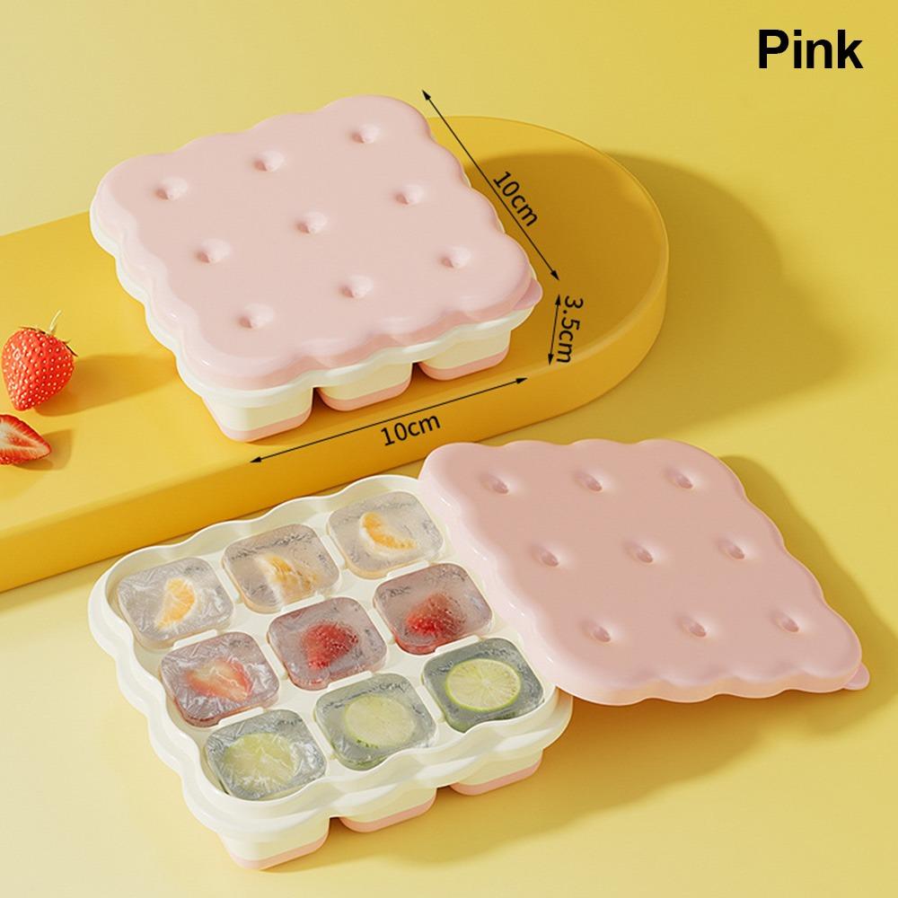 

New 9 Compartments Ice Cube Tray Food Grade PP Ice Cube Molds with Lid Easy to Release Ice Cube Maker for the Freezer