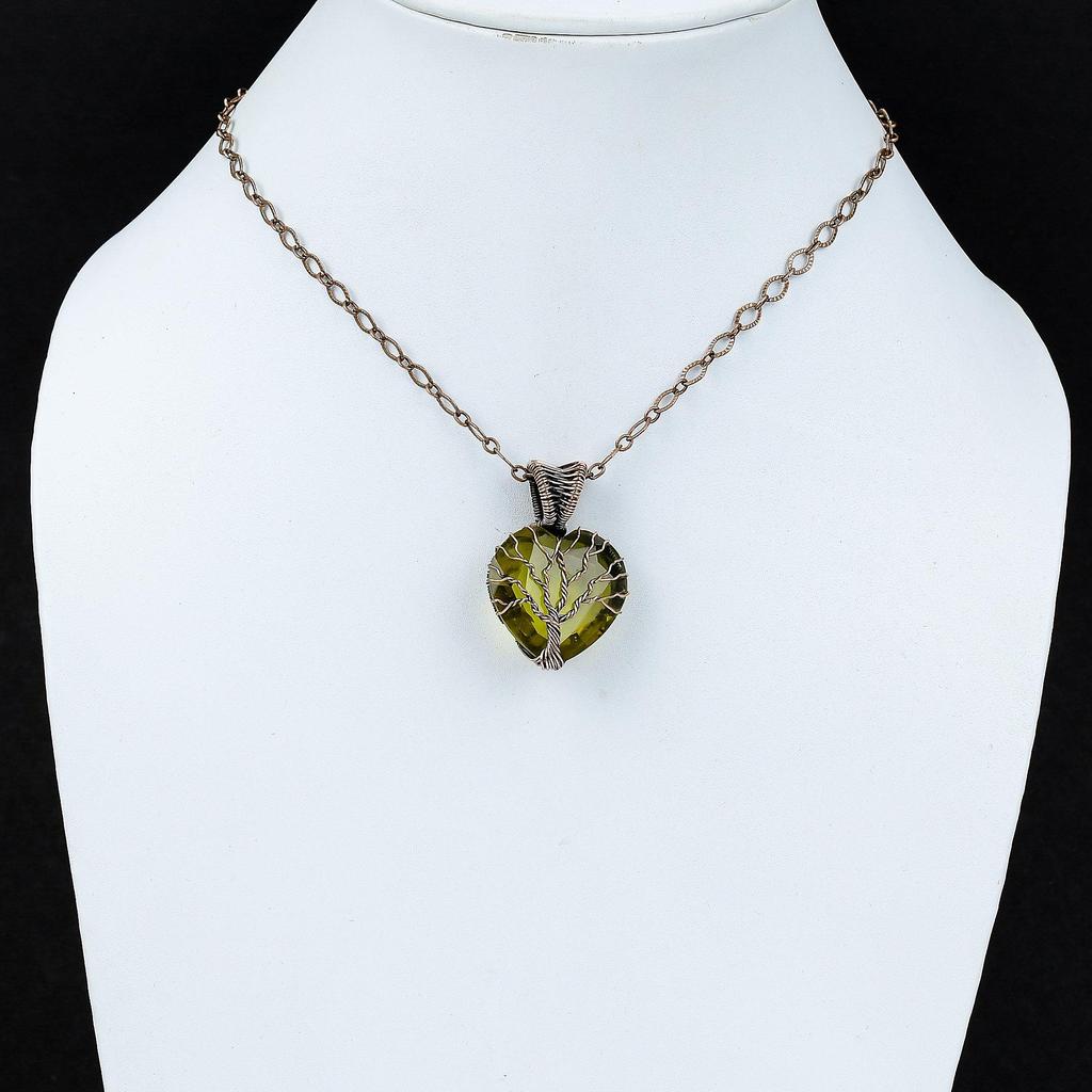 Tree Of Jewelry Lemon Topaz Gemstone Pure Copper Wire Wrapped Handmade Jewelry Pendant