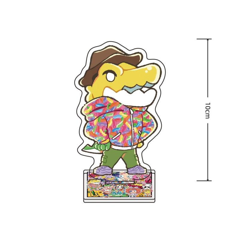 Digital Theme Cartoon Acrylic Stand Keychain Purple Bunny Red Nose Clown Desk Decor Cute Collectible Toy Gift for Fans
