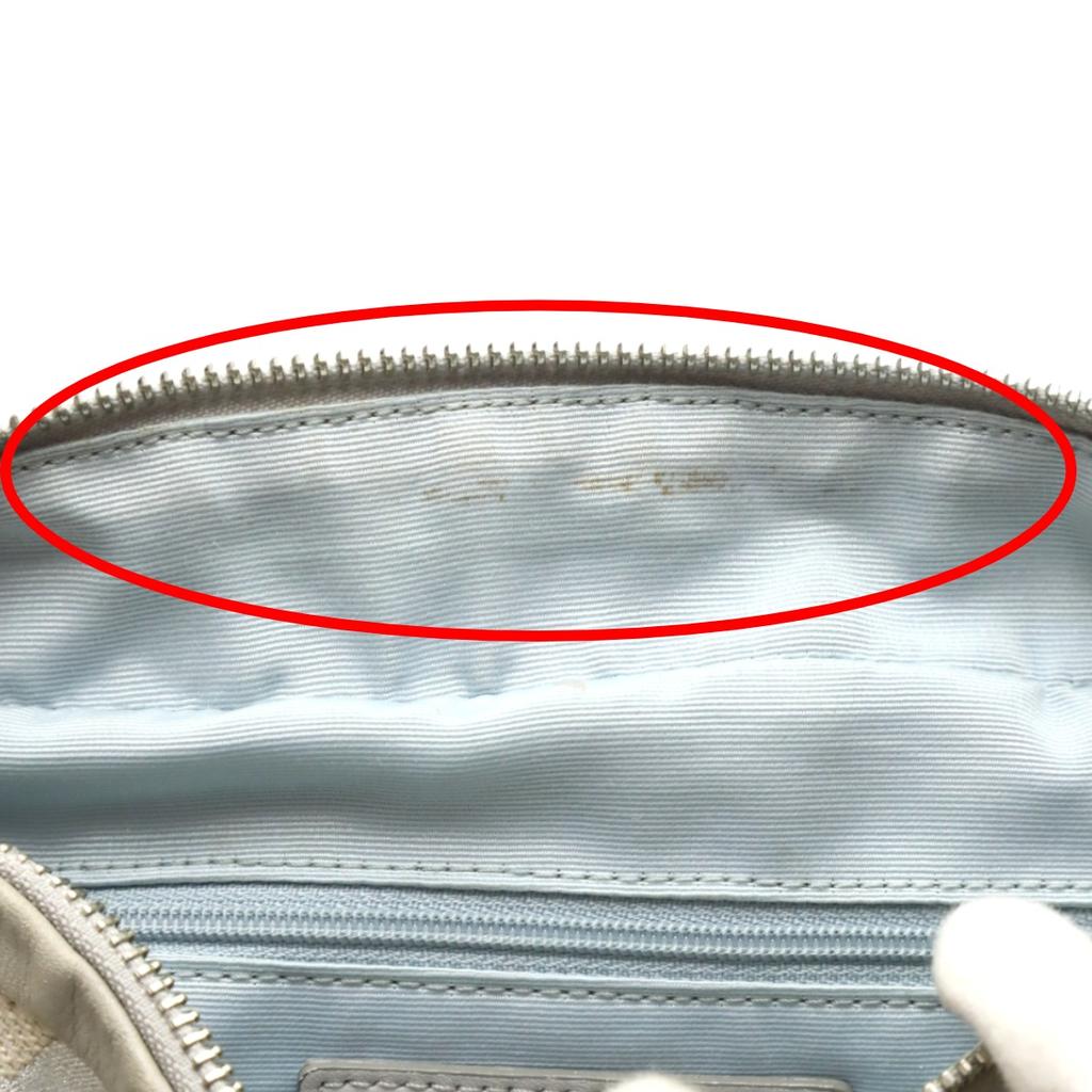 Coach Parker Op Art Lame Shoulder Bag Leather Silverx Gray Women 13507 Used