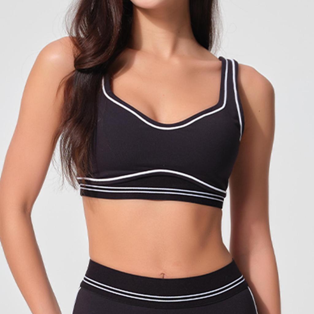 Women's Color-Block Sports Yoga Set: High-Intensity Sports Bra & High-Waisted, Hip-Lifting Yoga Pants