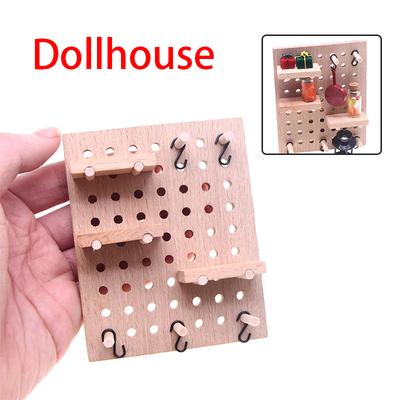 1:12 Dollhouse Minyatür Duvar Depolama Rafı Delikli Panolar Mobilya Ev Model Dekor Oyuncak Doll House Aksesuarları