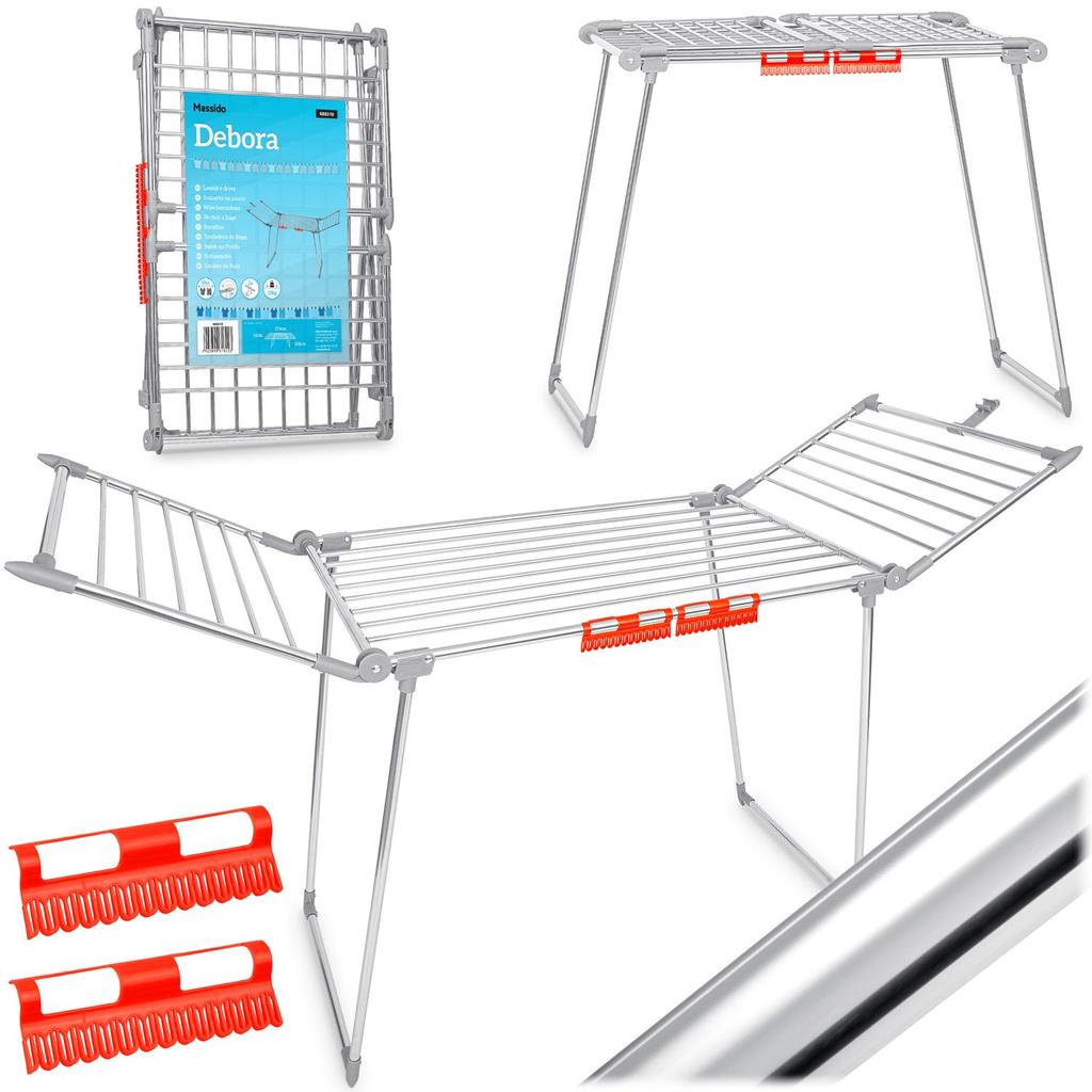 Debora Extendable Standing Laundry Dryer, Stainless Steel, 19 M