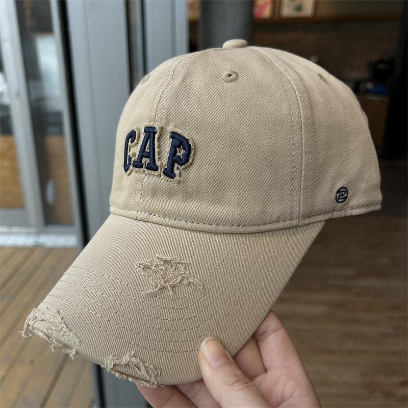 

Hat women s new trend cap versatile letter embroidery wide brim show face small casual baseball cap tide Adjustable